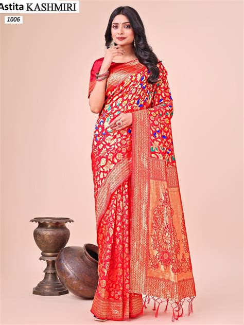 1006 Kashmiri Astita Lichi Silk Sarees – Heriska