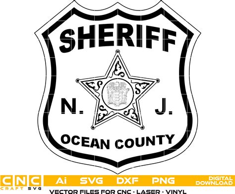 Sheriff Badge, Ocean County Sheriff Badge, New Jersey Sheriff Badge Ve