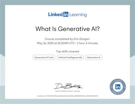 Certificate of Completion | Erin Zangari