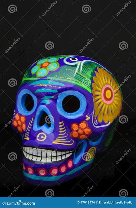 Hand Painted Traditional Mexican Sugar Skull Stock Photo - Image: 47013974