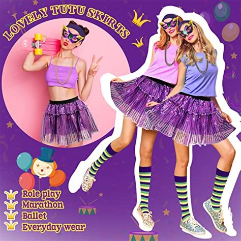 Patelai 11 Pcs Mardi Gras Costume Women Mardi Gras Outfit Accessory Set ...