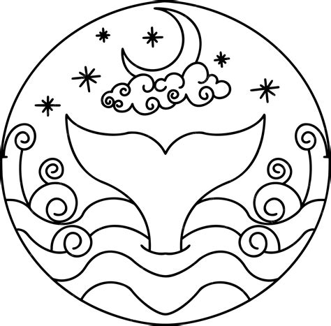 Vecteur de baleine bleue dessiné à la main illustration ronde grande ...