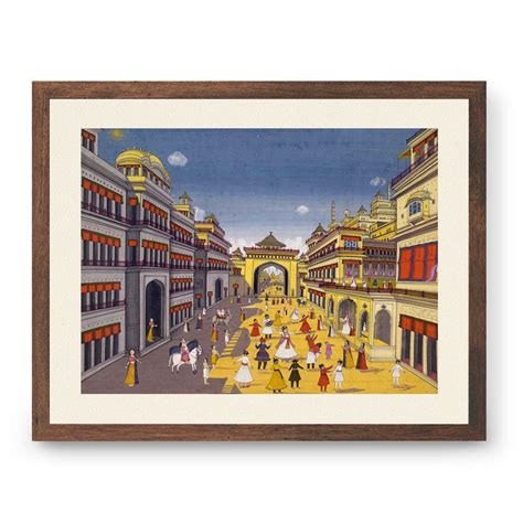 A street scene in European perspective: Buy Classical Indian Miniature ...