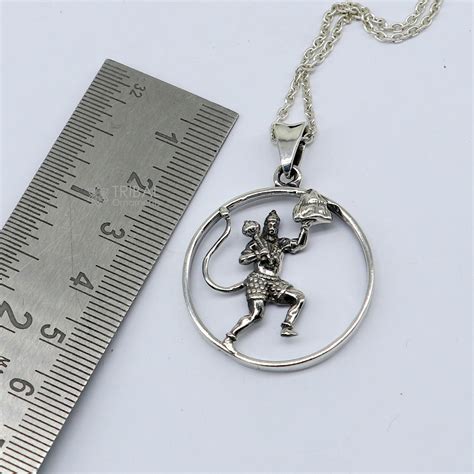 925 sterling silver Hindu Lord Hanuman pendant, Bajarangbali fabulous ...
