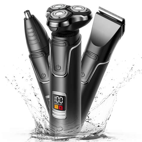 Electric Shaver Razor for Men, 3 in 1 Men’s Cordless LED Display IPX7 ...