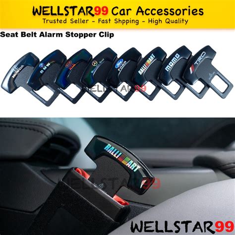 Car Safety Seat Belt Buckle Alarm Stopper Clip Clamp TRD/MOMO/BMW/RS/R/FORD/KIA/MINI/SUZUKI ...
