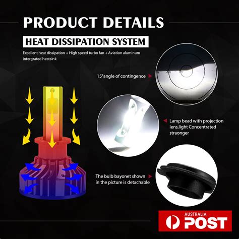 MODIGT H1 9005 9006 H4 H7 H11 LED Headlight Globes Bulbs Kit 6000K ...