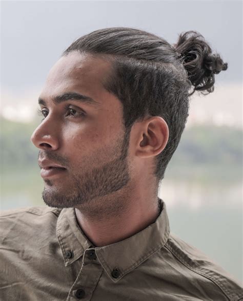 40 Types of Man Bun Hairstyles | Gallery + How To | Man ponytail, Man ...