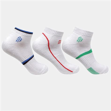 Men Cushioned White Secret Length Sports Socks- Pack of 3 – BONJOUR
