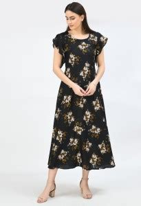 inna Women A-line White Midi/Calf Length Dress - Buy inna Women A-line ...