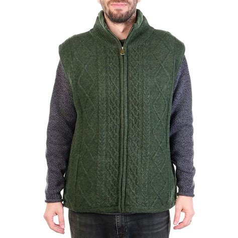 Men's Wool Vest Green - Woolville.com