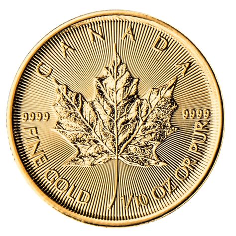 1/10 oz Canadian Gold Maple Leaf Coin – MF Bullion Canada