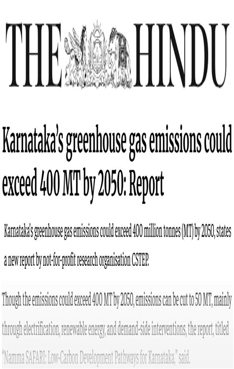 CSTEP’s report 'Namma SAFARI: Low-Carbon Development Pathways for ...