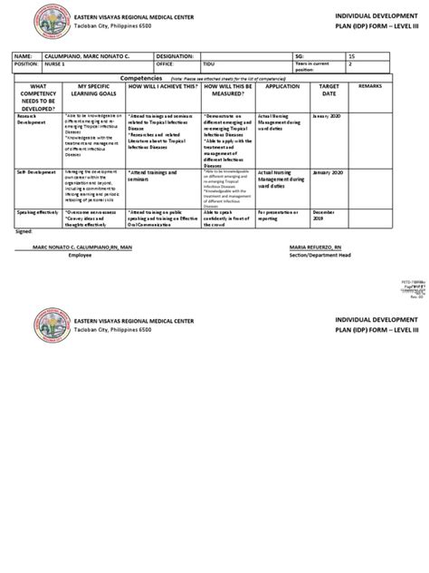 Individual Development Plan Form 的图像结果