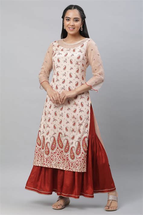 Buy Brick Orange Tiered Sharara Online for Woman | Shop for Aurelia