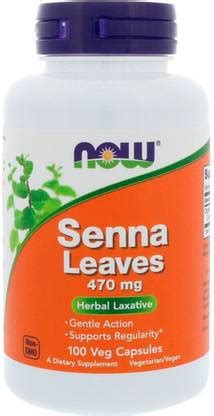 Now Foods Senna Leaves 470 mg Herbal Laxative 100 Veg Capsules Price in ...