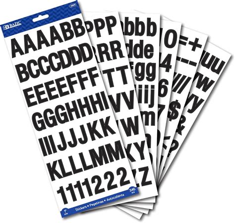 BAZICProducts BAZIC Products Alphabet Numbers Stickers Black India | Ubuy