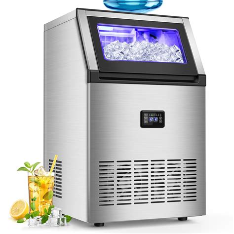 160Lbs/24H Commercial Ice Maker Machine with 35Lbs Ice Capacity, 55Pcs ...