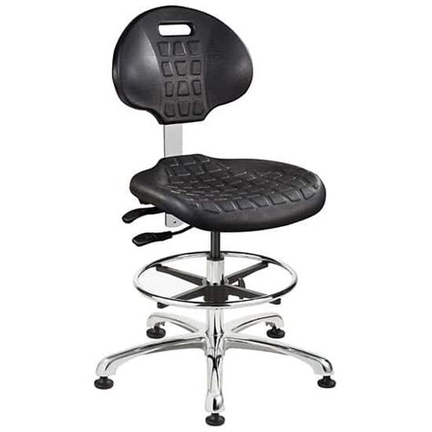 Bevco 7351C1-BLK Mid Height Polyurethane Cleanroom Chair, Black ...