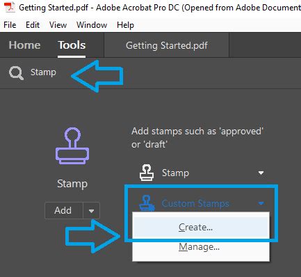 Image result for Create Custom Stamp Adobe Pro