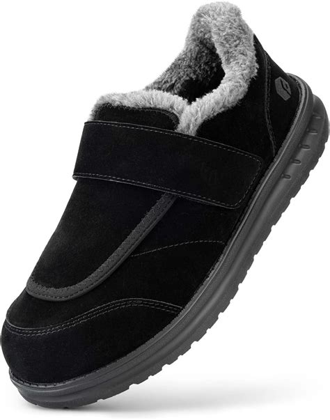 Amazon.com | FitVille Wide Width Mens Slippers Non Slip Plush House ...