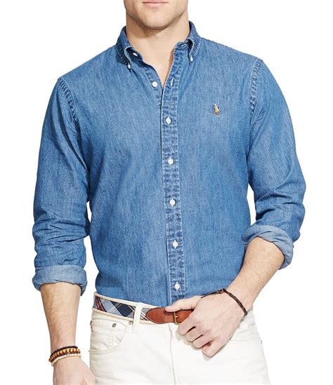 Polo Ralph Lauren Classic Fit Solid Denim Shirt | Dillard's | Ralph ...