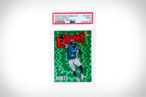 2020 Kaboom Green Jalen Hurts 1/1 Rookie Card | Uncrate