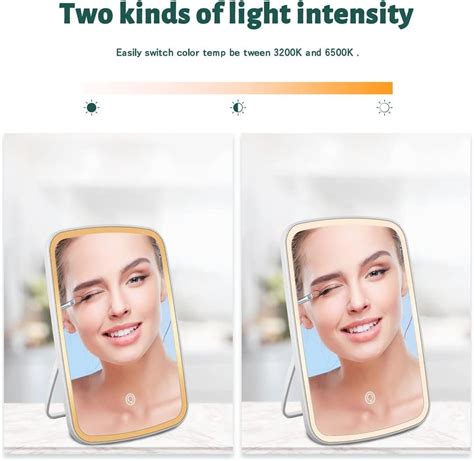 Buy Travel Makeup Mirror with Light , Portable Mirror with 3 Color ...