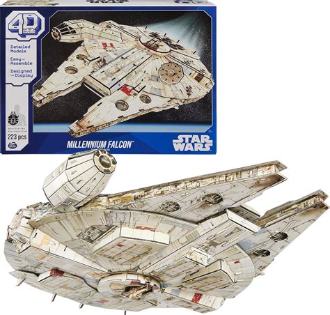 Amazon.com: 4D Build Star Wars Millennium Falcon 3D Model Kit, 𝖲tar ...