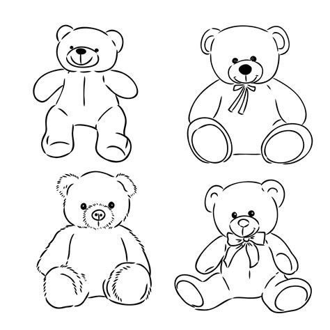 Teddy Bear Drawing Outlines