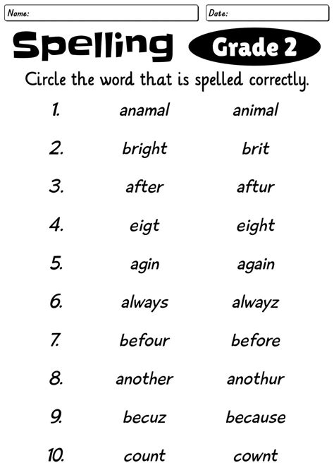 Spelling Practice Worksheets grade 2 – Free download and print for you.