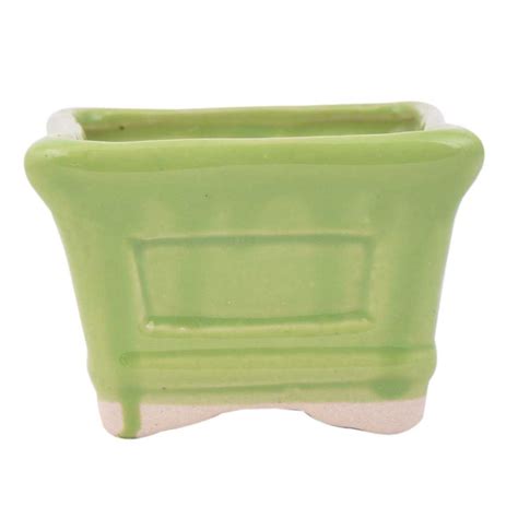 Green Rectangular Ceramic Pot