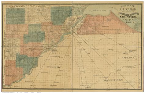 Lucas County Ohio 1888 - Old Map Reprint - OLD MAPS