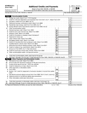2024 Form IRS 1040 - Schedule 3 Fill Online, Printable, Fillable, Blank ...