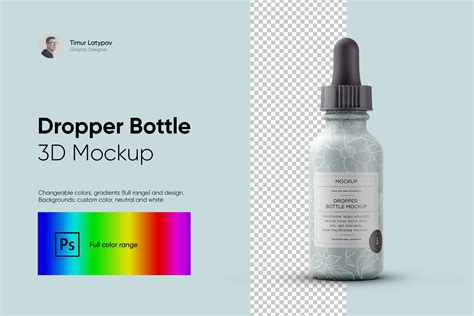 Dropper Bottle Mockup #01 for Adobe Photoshop CC 2020 | Button dropper ...