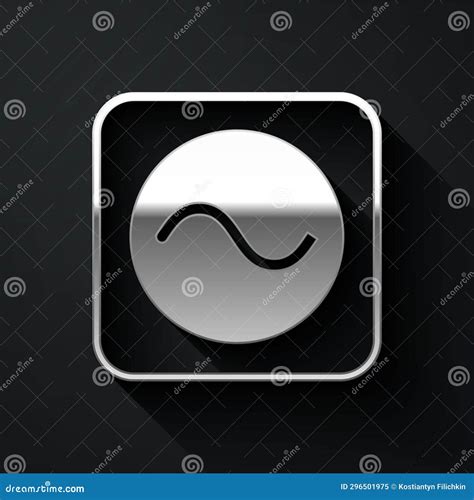 Silver AC Voltage Source Symbol Icon Isolated on Black Background ...