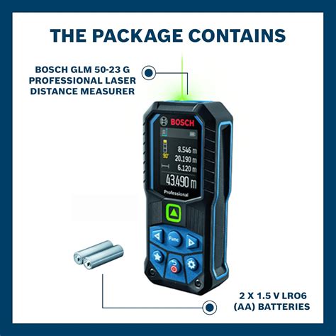 BOSCH GLM 50-23 G Professional Laser Measurer| 2-in-1 Distance & Angle ...