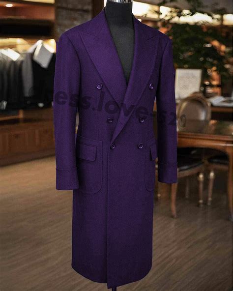 Men Wool Overcoat Double-breasted Peak Lapel Heavy Winter Outwear ...