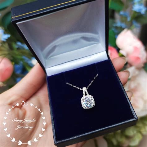 2 Carats Diamond Necklace, New Design 8 Mm Brilliant Cut Diamond ...