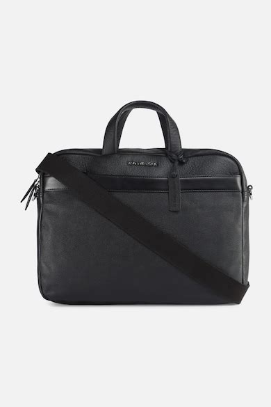 Buy Men Black Textured Laptop Bag Online - 956904 | Van Heusen