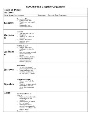 SOAPSTone Graphic Organizer - Blank Fillable Template | Fill Out, Print ...