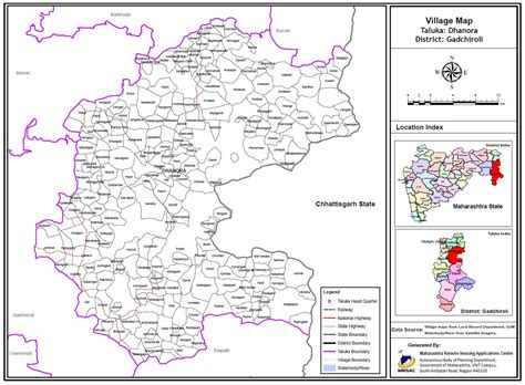 Dhanora Taluka - Village Map