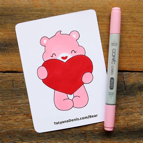 Let's Draw a Cute Valentine's Day Bear: Step-by-step Drawing Tutorial