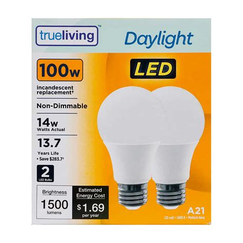 Buy True Living Daylight LED 100w Light Bulbs, 2 ct from Dollar General ...