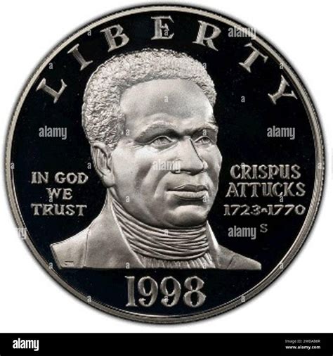 1998 Crispus Attucks Proof Dollar (obverse Stock Photo - Alamy