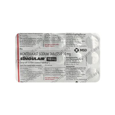 Singulair 10 MG Tablet (15): Uses, Side Effects, Price & Dosage | PharmEasy