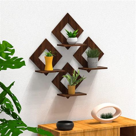NTR CRAFTS work Solid Wooden Wall Shelf Hanging Shelves Wall Art ...
