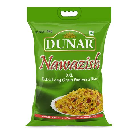 Dunar Basmati Rice Nawazish XXL Extra Long grain Basmati Rice, 5KG ...