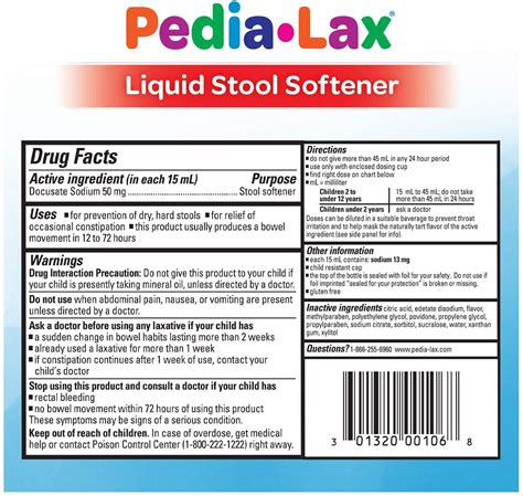 (2PK) Pedia-Lax Liquid Stool Softener, Ages 2-11 Berry 4 Fl Oz 301320001068VL | eBay