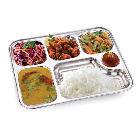 Softel Stainless Steel 5 in 1 Partition Plate with Achar compartment ...